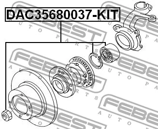 DAC35680037-KIT FEBEST Комплект подшипника ступицы колеса (фото 2)