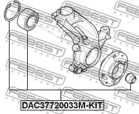 DAC37720033M-KIT FEBEST Комплект подшипника ступицы колеса (фото 2)