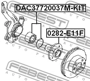 DAC37720037M-KIT FEBEST Комплект подшипника ступицы колеса (фото 2)