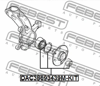 DAC38693439M-KIT FEBEST Комплект подшипника ступицы колеса (фото 2)