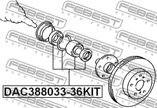 DAC388033-36KIT FEBEST Комплект подшипника ступицы колеса (фото 2)