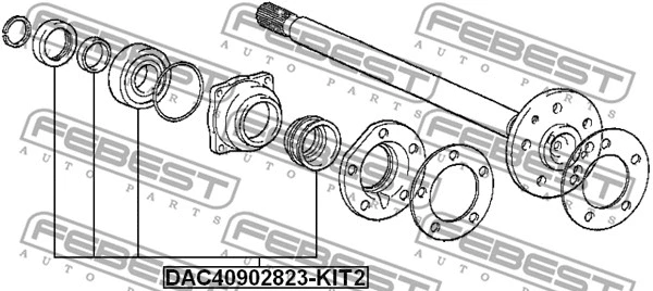 DAC40902823-KIT2 FEBEST Комплект подшипника ступицы колеса (фото 2)