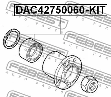 DAC42750060-KIT FEBEST Комплект подшипника ступицы колеса (фото 2)