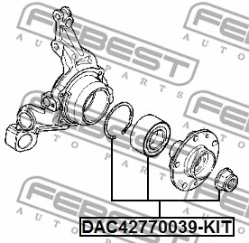 DAC42770039-KIT FEBEST Комплект подшипника ступицы колеса (фото 2)