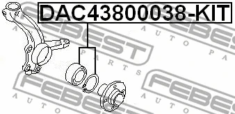 DAC43800038-KIT FEBEST Комплект подшипника ступицы колеса (фото 2)