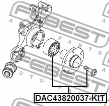 DAC43820037-KIT FEBEST Комплект подшипника ступицы колеса (фото 2)