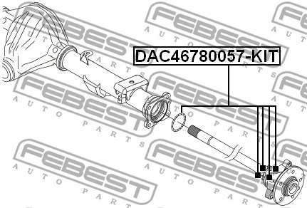 DAC46780057-KIT FEBEST Комплект подшипника ступицы колеса (фото 2)