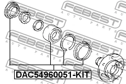 DAC54960051-KIT FEBEST Комплект подшипника ступицы колеса (фото 2)