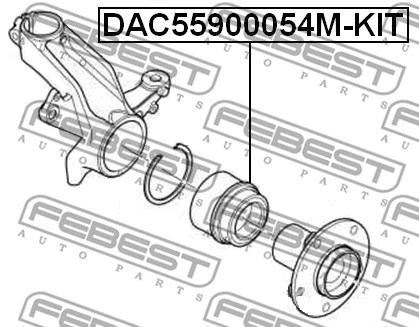 DAC55900054M-KIT FEBEST Комплект подшипника ступицы колеса (фото 2)