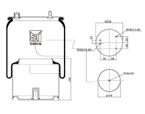04.060.6206.880 ST-TEMPLIN Кожух пневматической рессоры (фото 1)