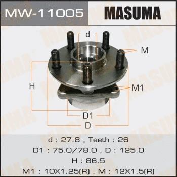 MW-11005 MASUMA Комплект подшипника ступицы колеса (фото 1)