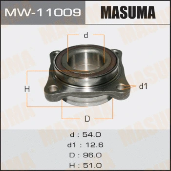 MW-11009 MASUMA Комплект подшипника ступицы колеса (фото 1)