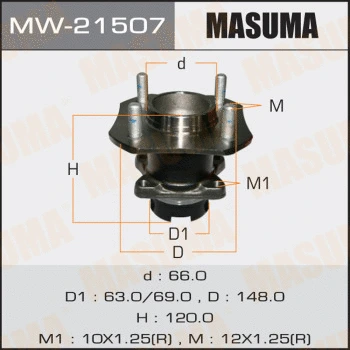 MW-21507 MASUMA Комплект подшипника ступицы колеса (фото 1)