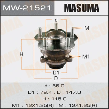 MW-21521 MASUMA Комплект подшипника ступицы колеса (фото 1)