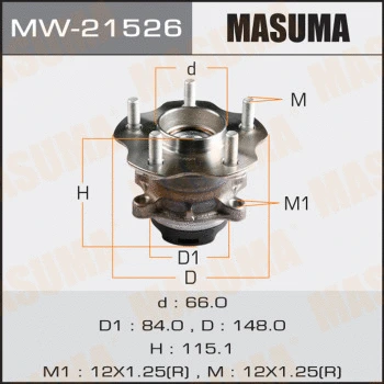 MW-21526 MASUMA Комплект подшипника ступицы колеса (фото 1)