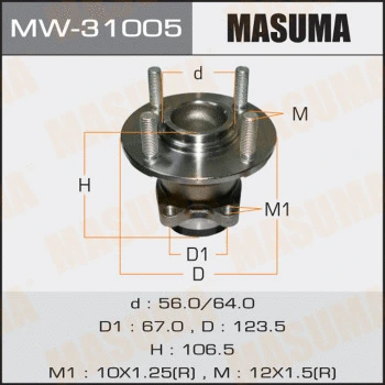 MW-31005 MASUMA Комплект подшипника ступицы колеса (фото 1)