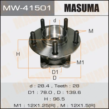 MW-41501 MASUMA Комплект подшипника ступицы колеса (фото 1)
