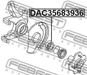 DAC35683936 FEBEST Подшипник ступицы колеса (фото 2)