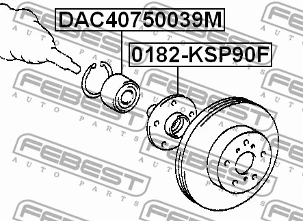 DAC40750039M FEBEST Подшипник ступицы колеса (фото 2)