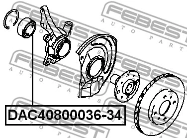 DAC40800036-34 FEBEST Подшипник ступицы колеса (фото 2)