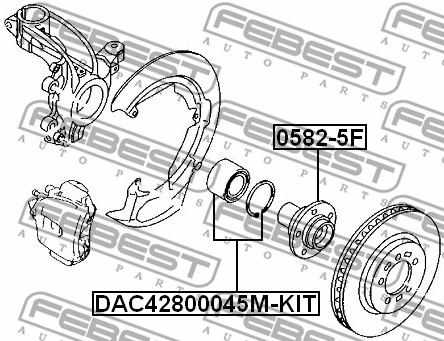 DAC42800045M-KIT FEBEST Подшипник ступицы колеса (фото 2)