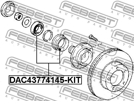 DAC43774145-KIT FEBEST Подшипник ступицы колеса (фото 2)