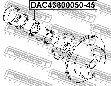 DAC43800050-45 FEBEST Подшипник ступицы колеса (фото 2)