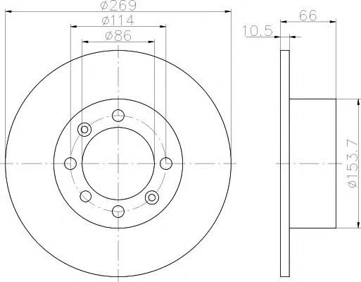 8DD 355 100-091 BEHR/HELLA/PAGID Тормозной диск (фото 1)