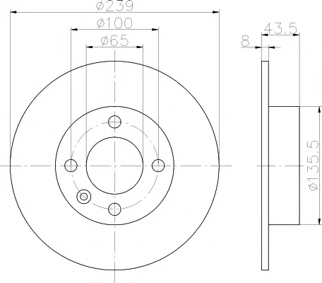 8DD 355 100-111 BEHR/HELLA/PAGID Тормозной диск (фото 1)