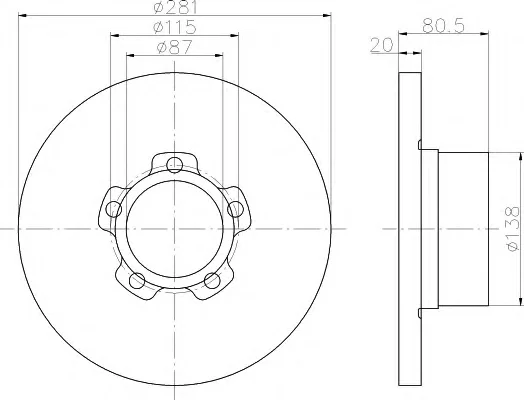 8DD 355 100-221 BEHR/HELLA/PAGID Тормозной диск (фото 1)