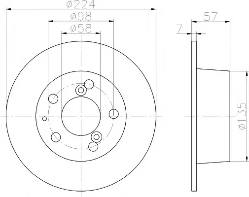 8DD 355 100-271 BEHR/HELLA/PAGID Тормозной диск (фото 1)