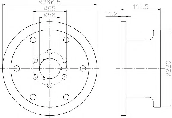 8DD 355 100-371 BEHR/HELLA/PAGID Тормозной диск (фото 1)