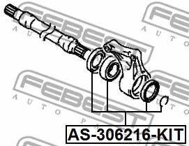 AS-306216-KIT FEBEST Подшипник, приводной вал (фото 2)