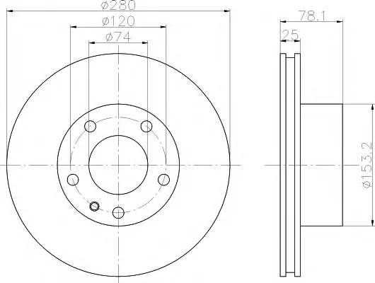 8DD 355 100-551 BEHR/HELLA/PAGID Тормозной диск (фото 1)