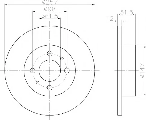 8DD 355 100-691 BEHR/HELLA/PAGID Тормозной диск (фото 1)