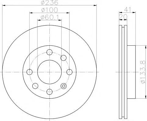 8DD 355 100-811 BEHR/HELLA/PAGID Тормозной диск (фото 1)