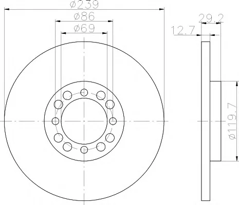 8DD 355 100-861 BEHR/HELLA/PAGID Тормозной диск (фото 1)