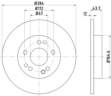 8DD 355 100-921 BEHR/HELLA/PAGID Тормозной диск (фото 1)