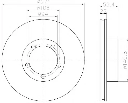 8DD 355 101-021 BEHR/HELLA/PAGID Тормозной диск (фото 1)