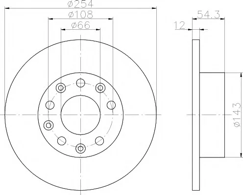 8DD 355 101-581 BEHR/HELLA/PAGID Тормозной диск (фото 1)