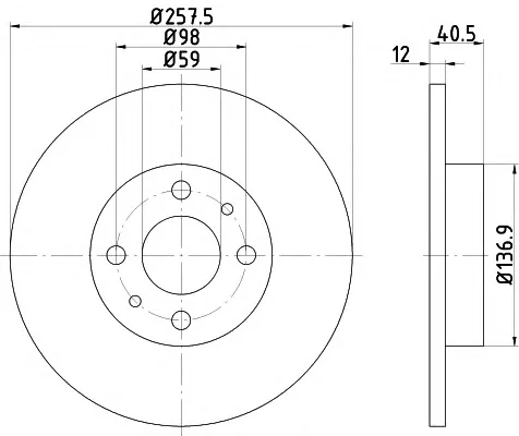 8DD 355 101-611 BEHR/HELLA/PAGID Тормозной диск (фото 1)
