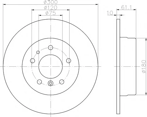 8DD 355 101-721 BEHR/HELLA/PAGID Тормозной диск (фото 1)