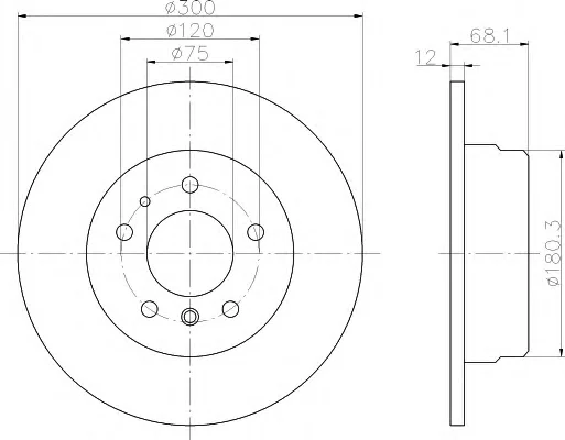 8DD 355 101-751 BEHR/HELLA/PAGID Тормозной диск (фото 1)