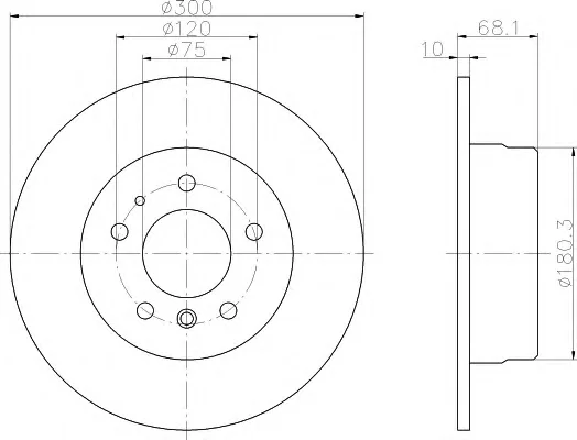 8DD 355 101-761 BEHR/HELLA/PAGID Тормозной диск (фото 1)