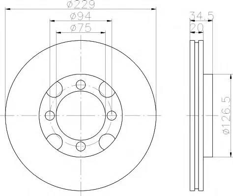 8DD 355 101-991 BEHR/HELLA/PAGID Тормозной диск (фото 1)