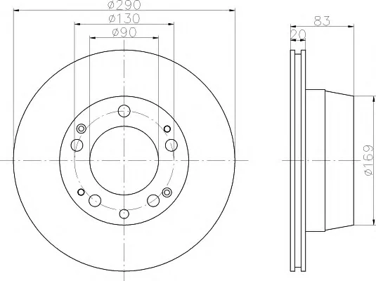 8DD 355 102-071 BEHR/HELLA/PAGID Тормозной диск (фото 1)