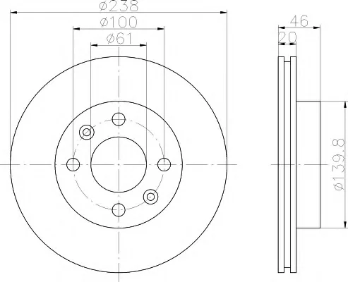 8DD 355 102-131 BEHR/HELLA/PAGID Тормозной диск (фото 1)