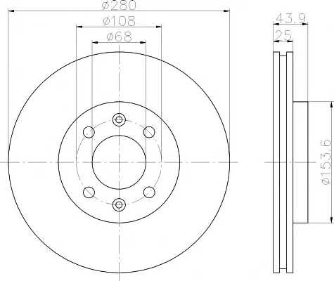 8DD 355 102-411 BEHR/HELLA/PAGID Тормозной диск (фото 1)