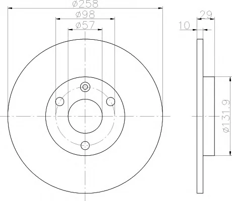 8DD 355 102-421 BEHR/HELLA/PAGID Тормозной диск (фото 1)