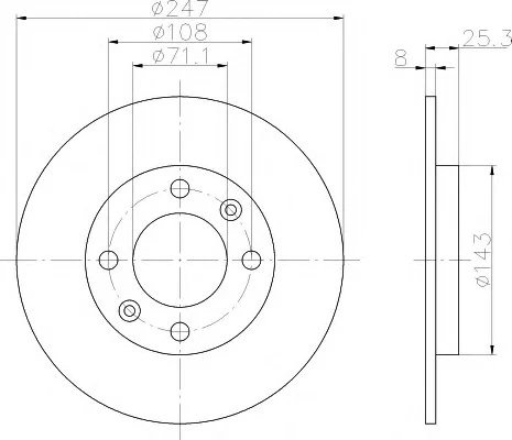 8DD 355 102-501 BEHR/HELLA/PAGID Тормозной диск (фото 1)